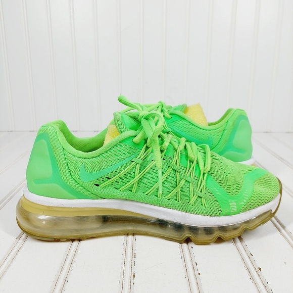 Nike Air Max 2015 Gs Voltage Green Lace Up Running Shoes H548 - Picture 3 of 10